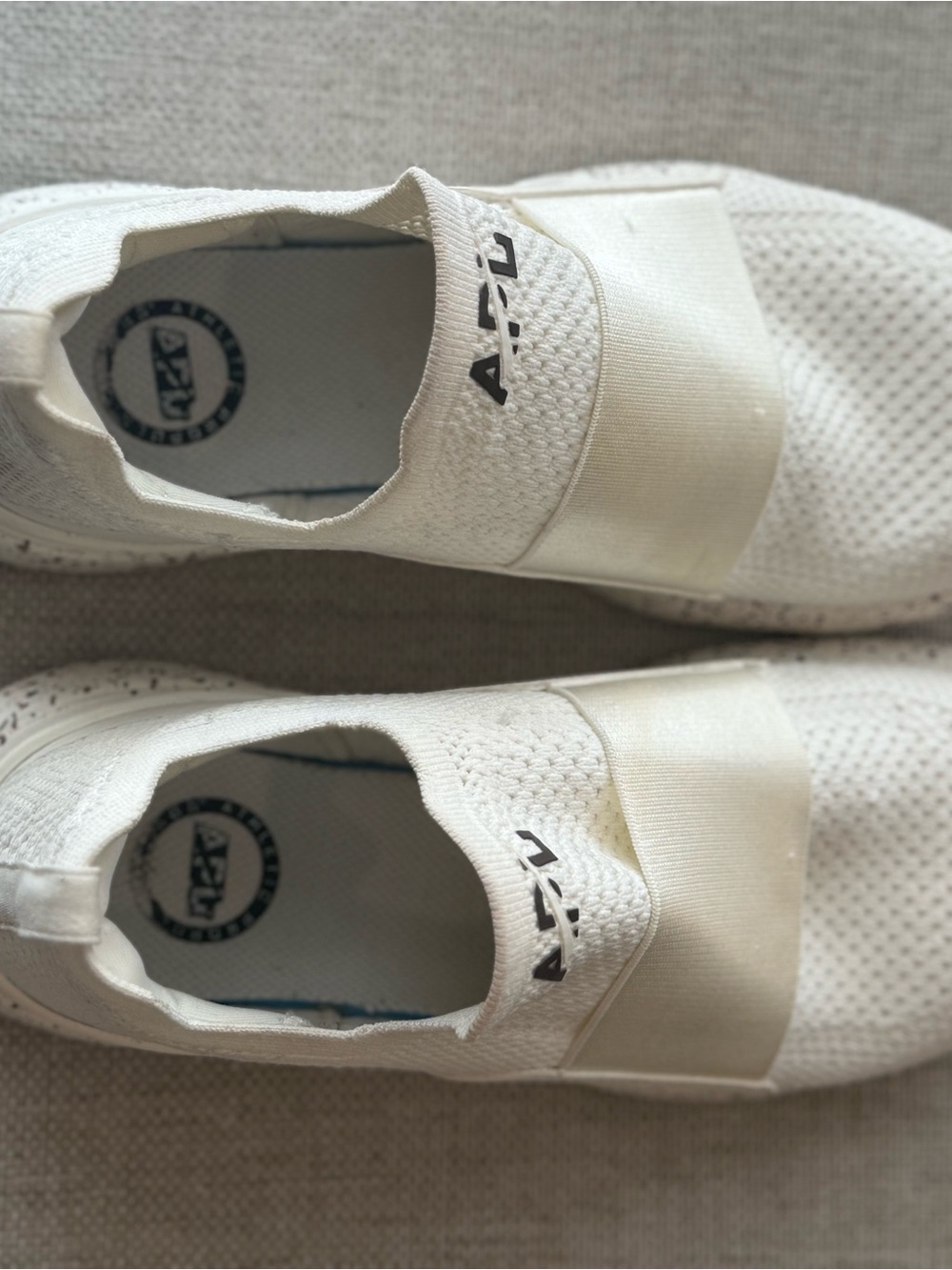 Athletic Slip-On Sneakers in Off-White